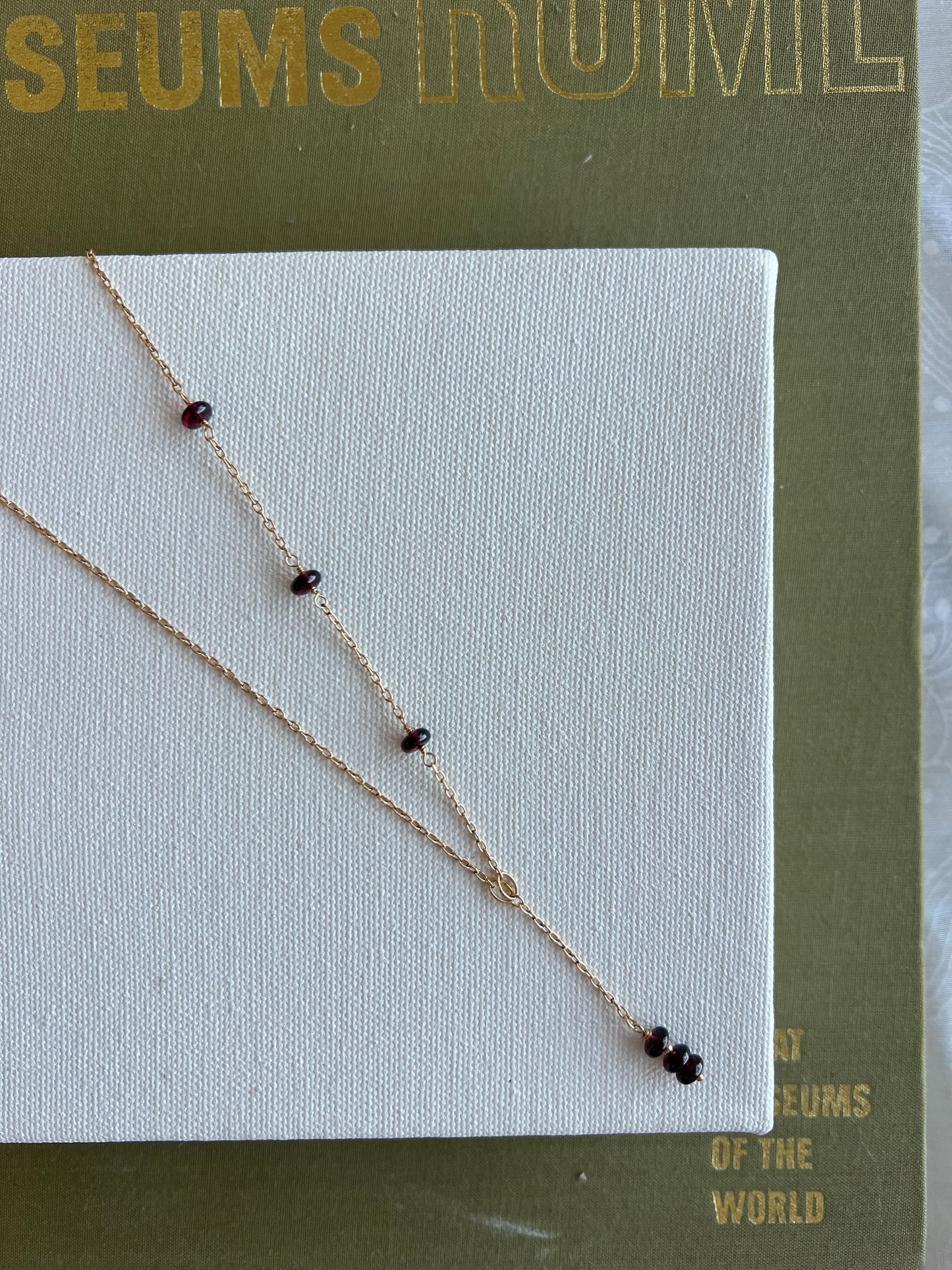 Asymmetrical Garnet Lariat