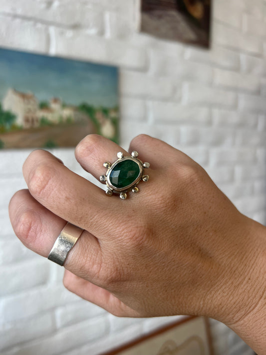 Une Amulette Ring in Green Strawberry Quartz