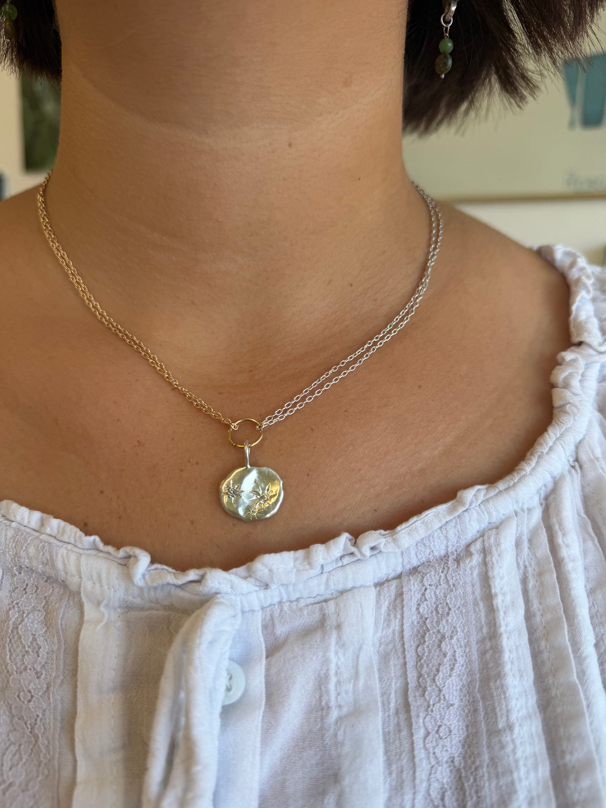 Diamond Constellation Pendant with Double Chain