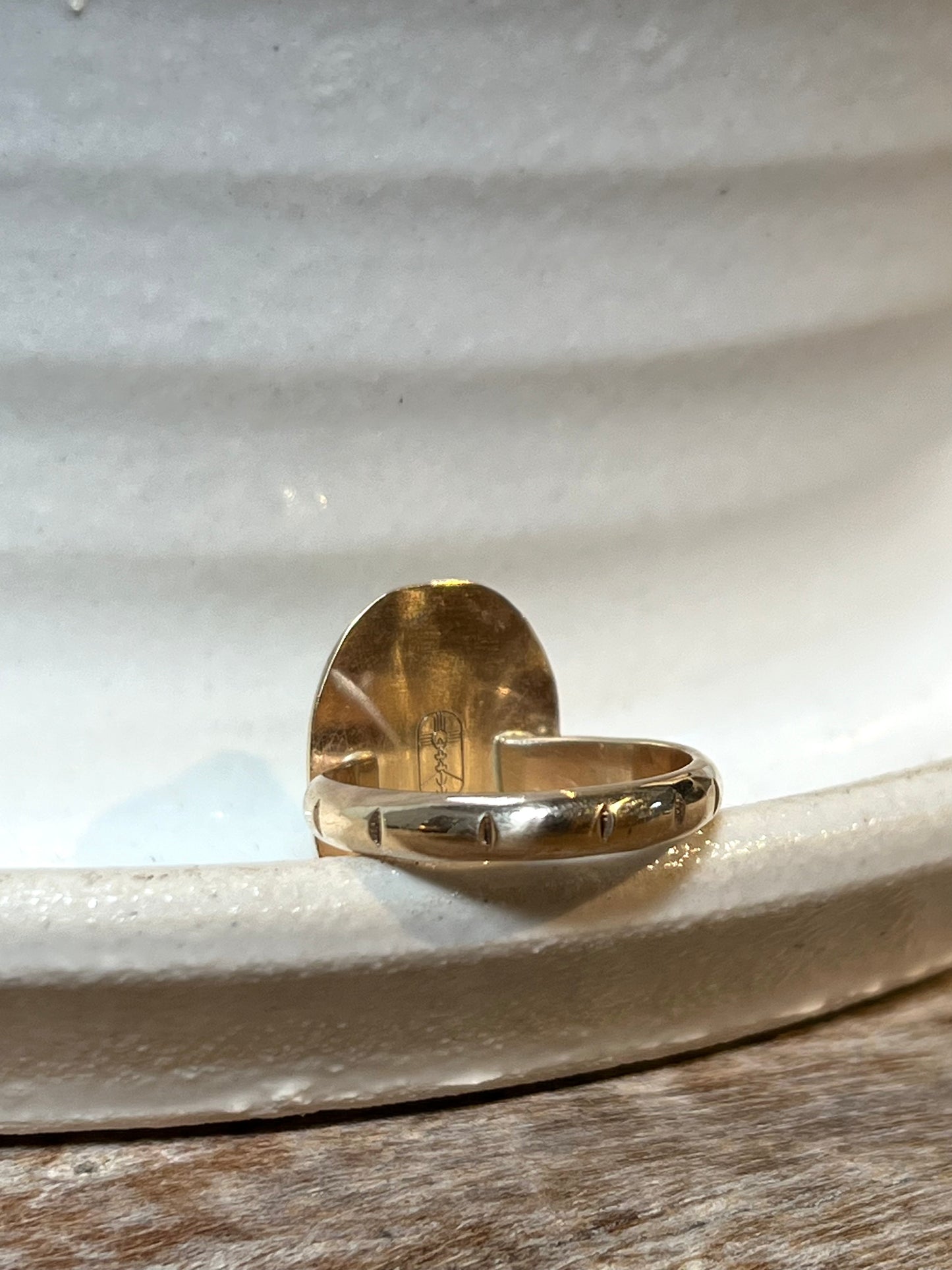 Turquoise Medallion Ring in 14k Solid Gold