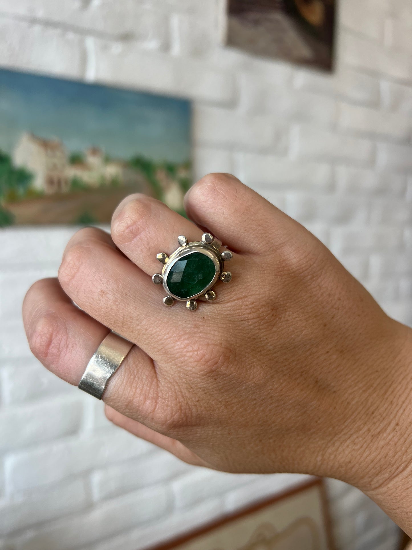 Une Amulette Ring in Green Strawberry Quartz