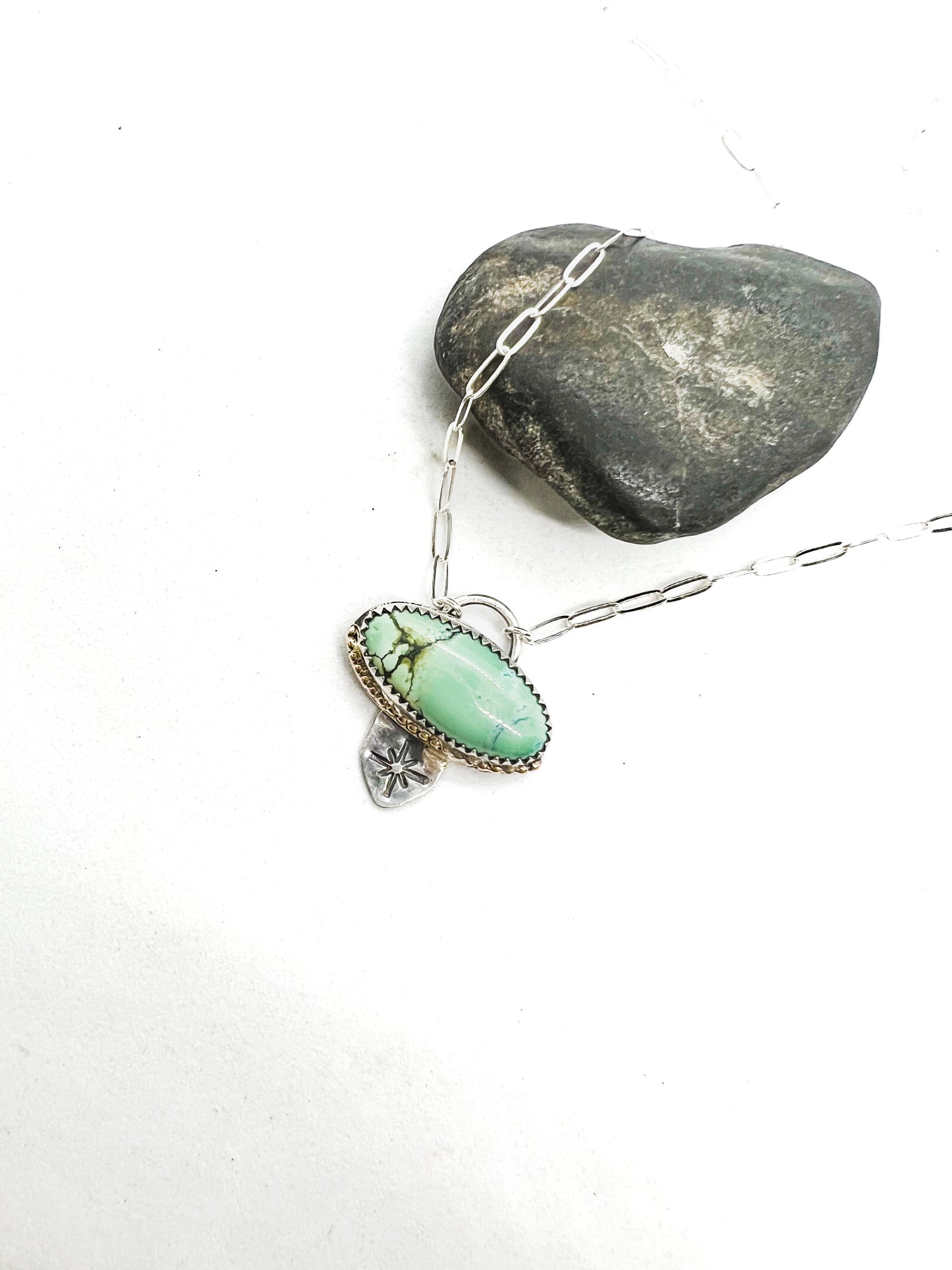 Turquoise Medallion with Star and Golden Halo