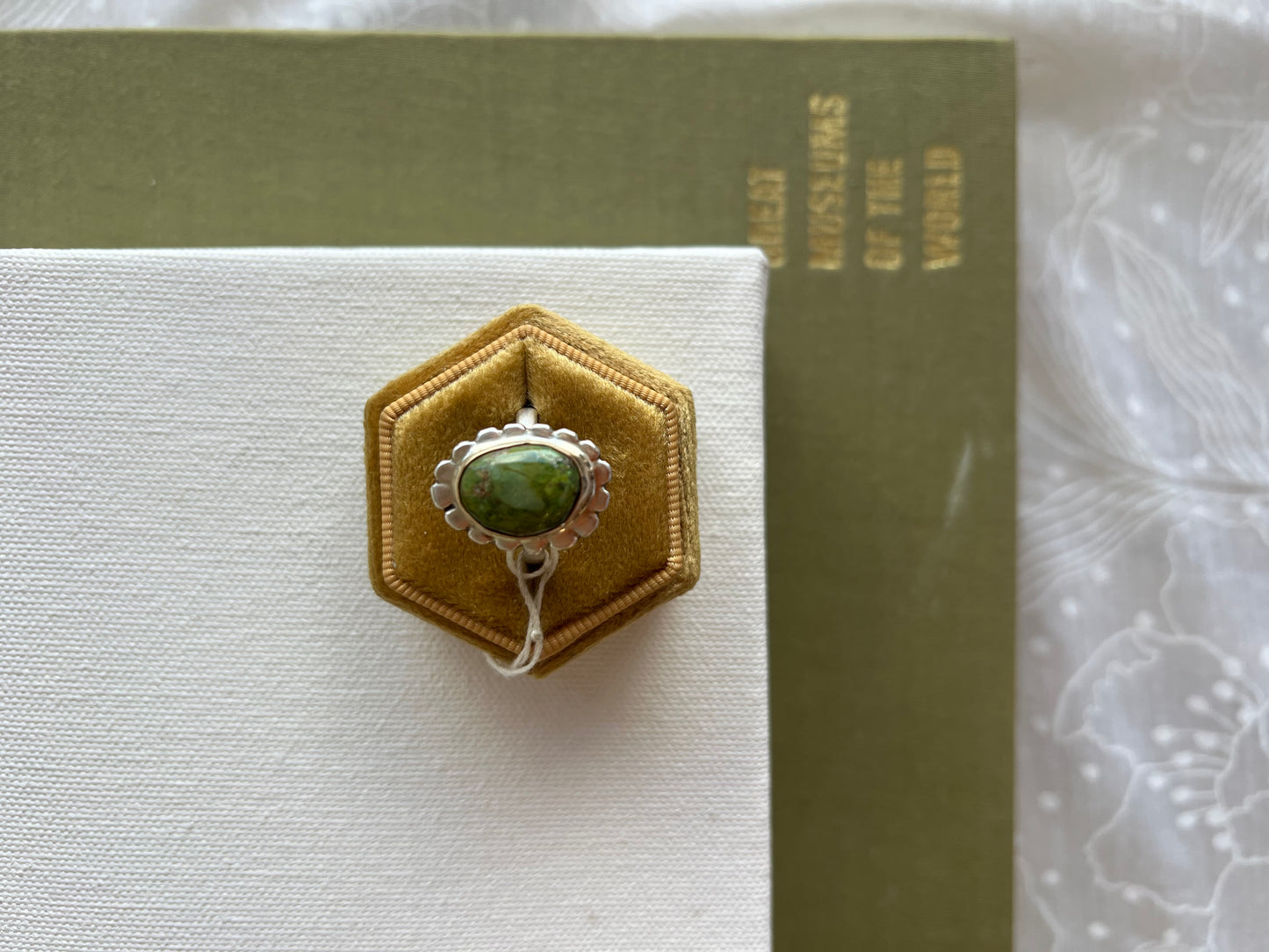 Green Turquoise Blossom Ring