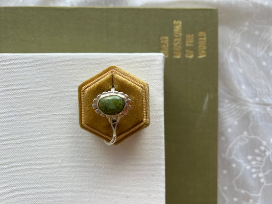 Green Turquoise Blossom Ring