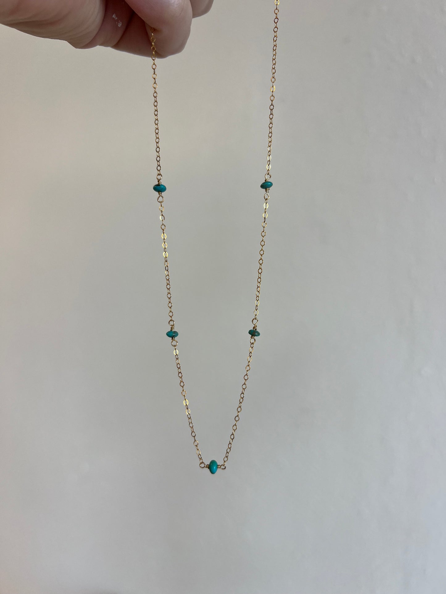 Dainty Station Chain: Turquoise