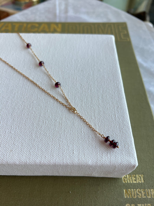 Asymmetrical Garnet Lariat
