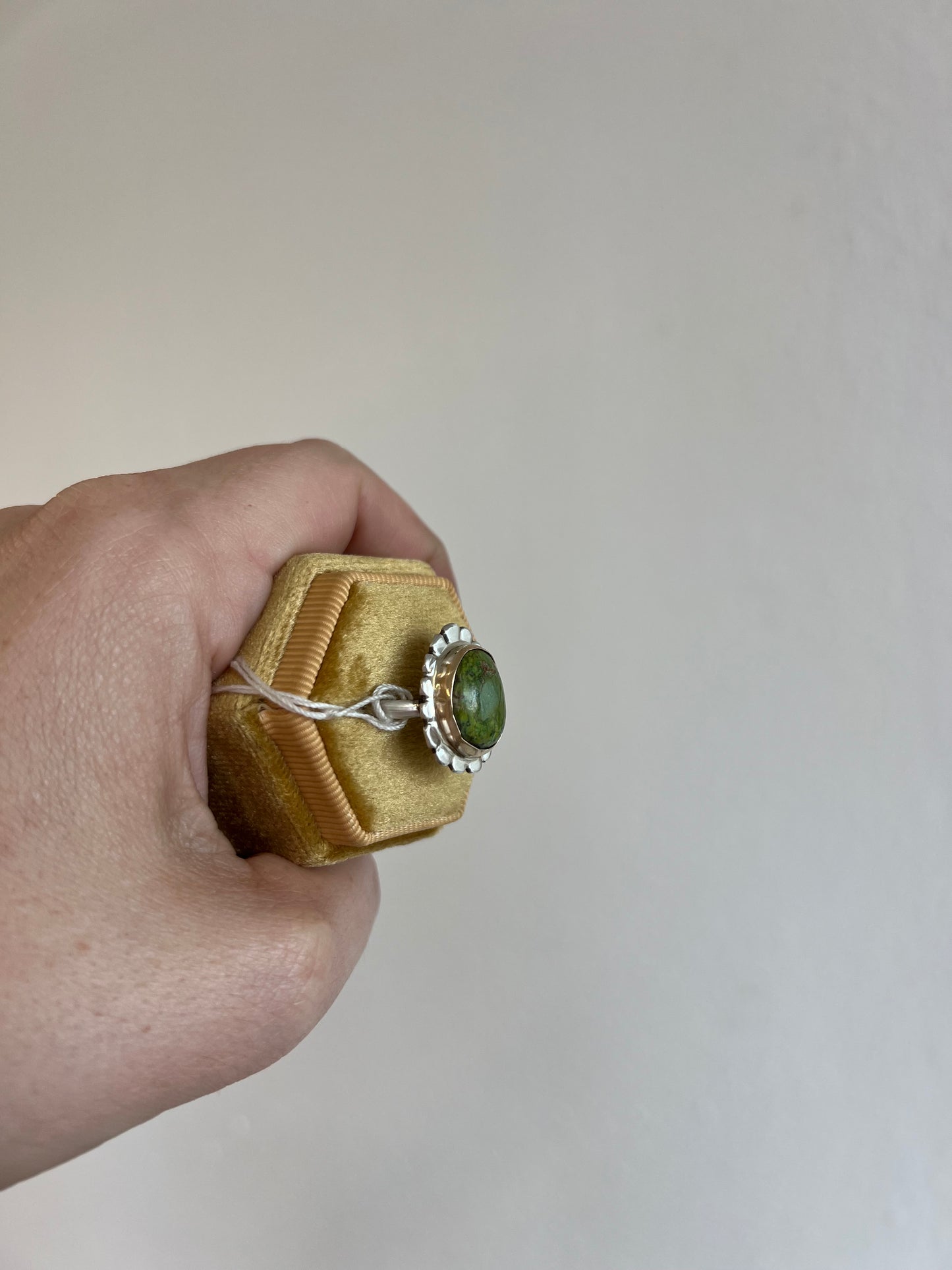 Green Turquoise Blossom Ring