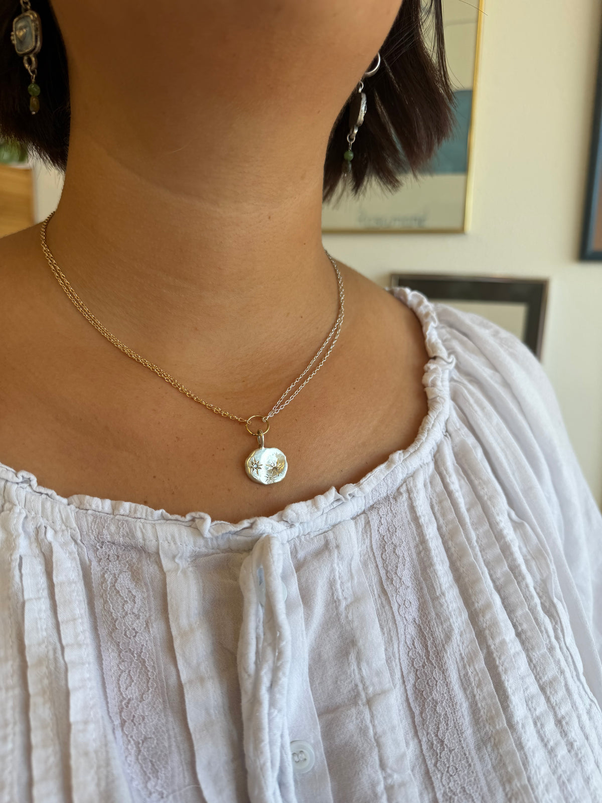 Diamond Constellation Pendant with Double Chain