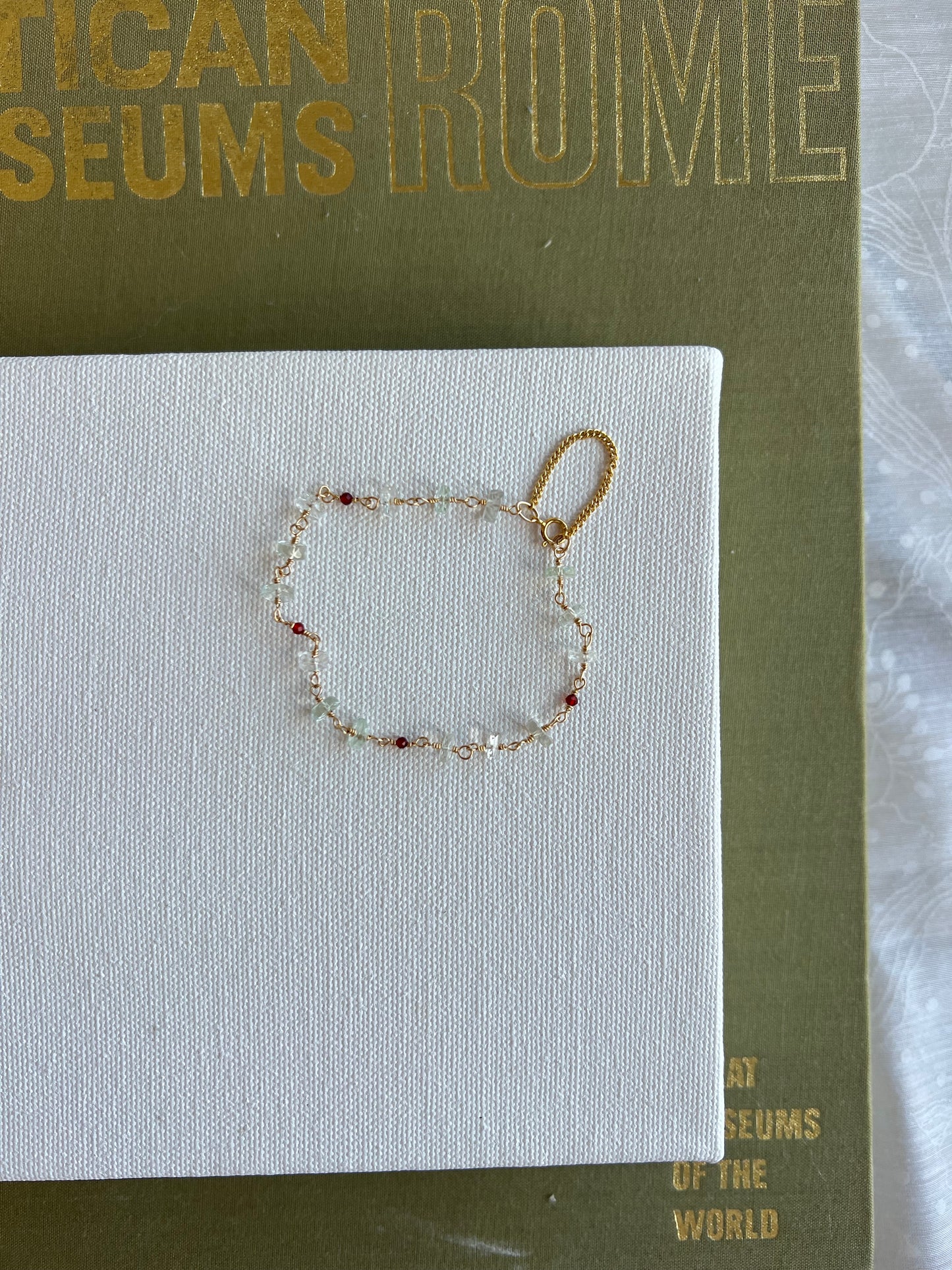 Aquamarine + Carnelian Gemmy Bracelet