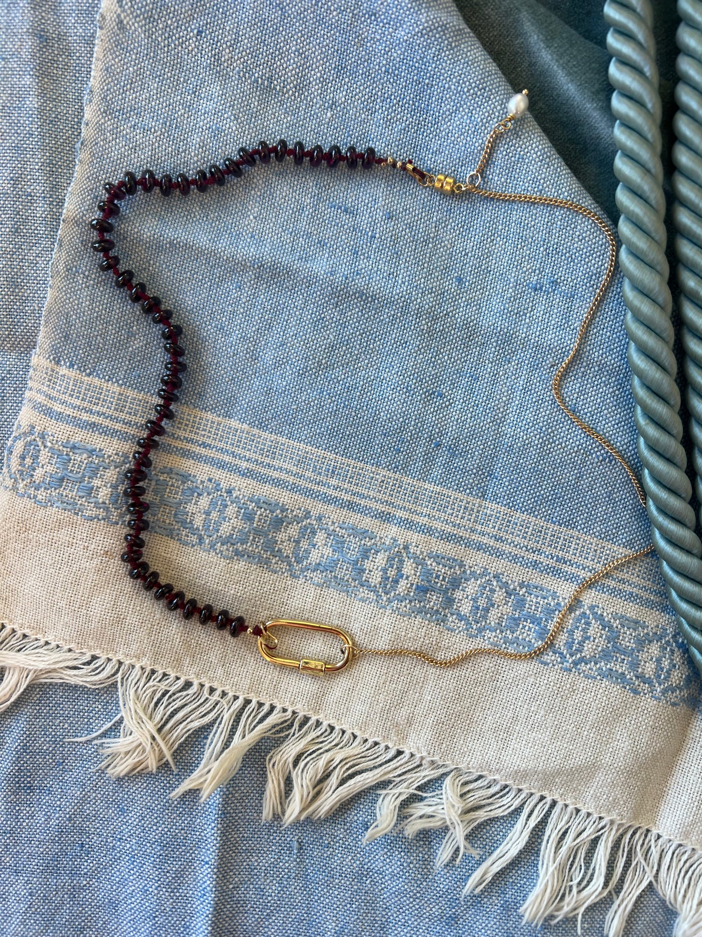 Knotted Garnet Necklace