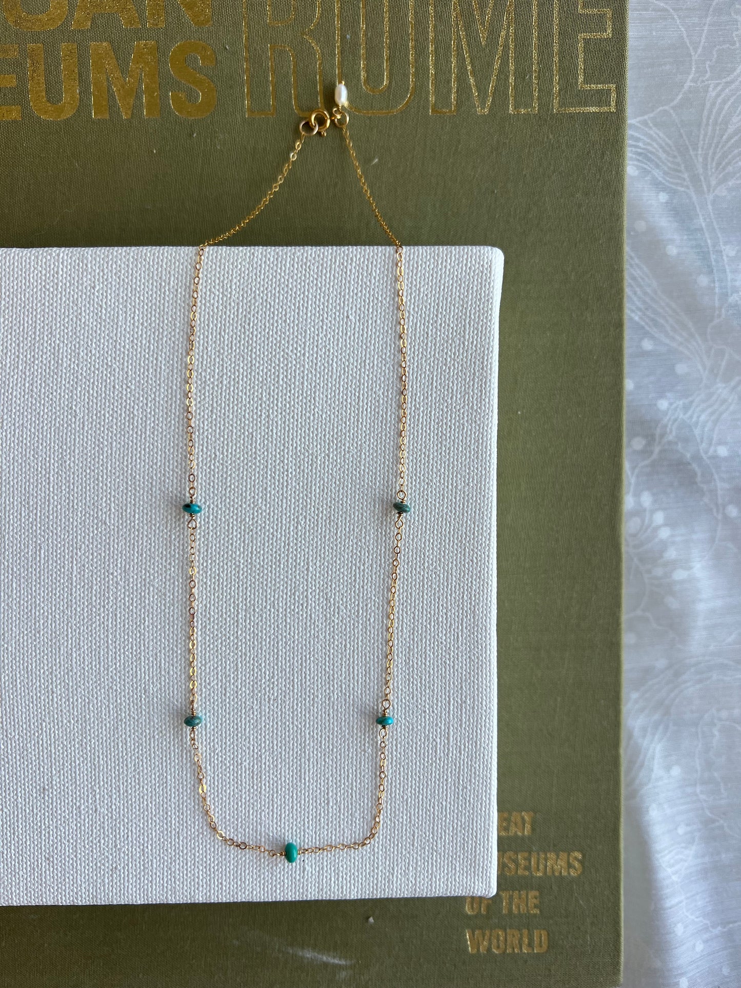 Dainty Station Chain: Turquoise