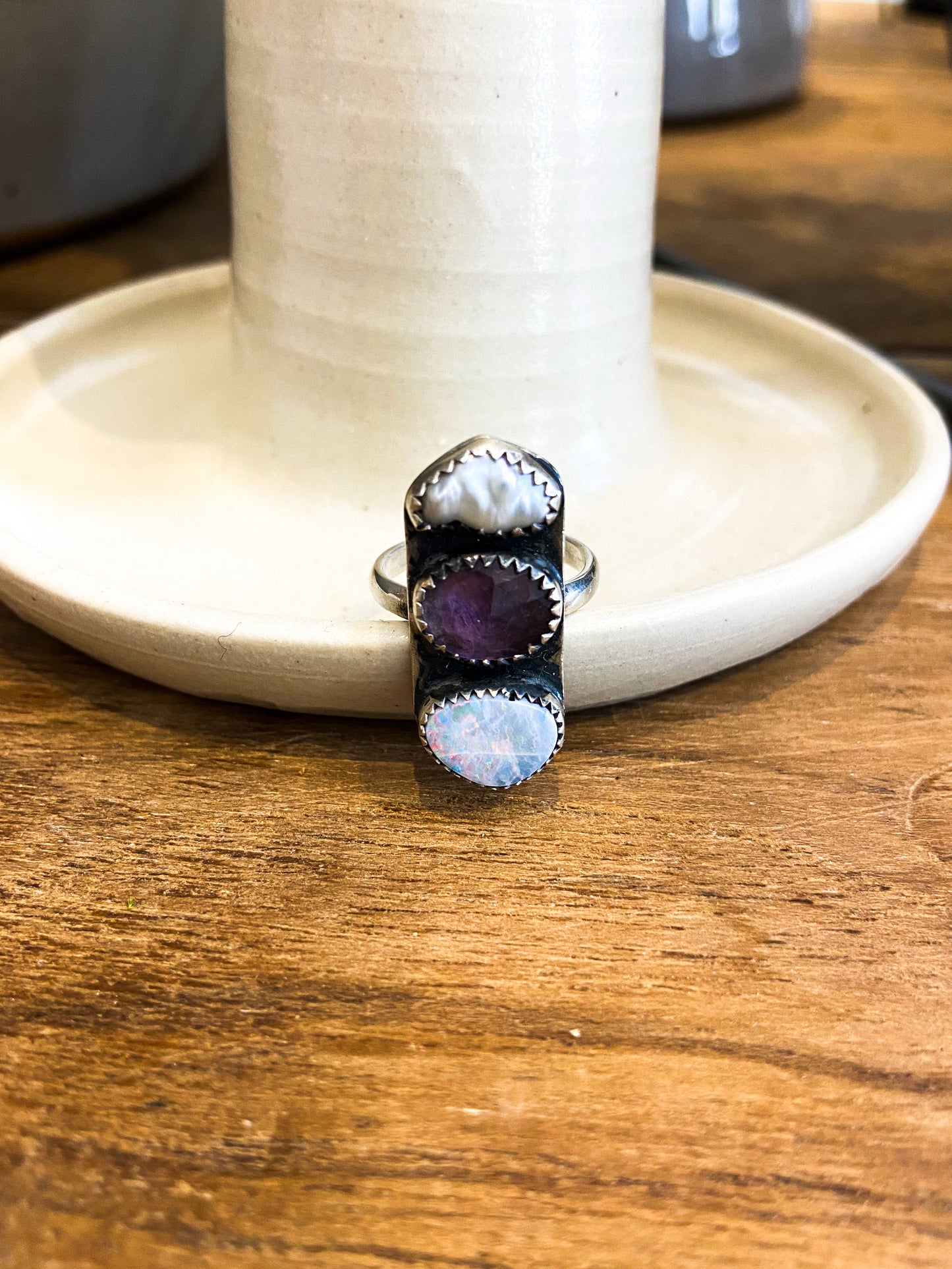 The Opalescent Trio Medallion Ring