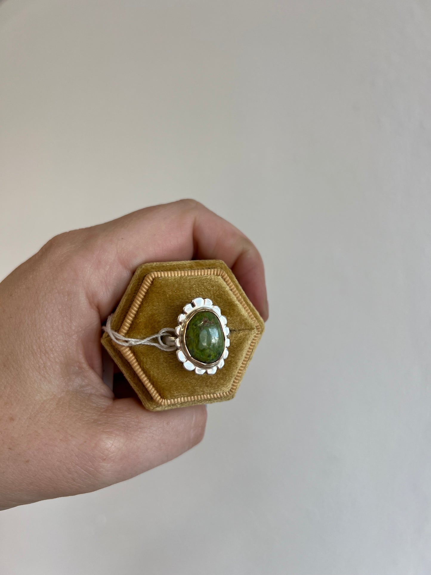 Green Turquoise Blossom Ring